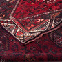 Shiraz Persian Rug 8'10" x 6'2" - Semi Antique Geometric Blue, Red Hand Knotted | corner detail | SKU 112770