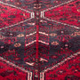 Shiraz Persian Rug 8x6 ft - Semi Antique Medallion Geometric Madder Red, Dark Red, Black Hand Knotted | side view | SKU 112770
