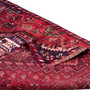 Shiraz Persian Rug 4'9" x 2'9" - Semi Antique Geometric Blue, Red Hand Knotted | corner detail | SKU 112771
