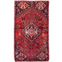 Shiraz Persian Rug 4'9" x 2'9" - Semi Antique Geometric Blue, Red Hand Knotted | front view | SKU 112771