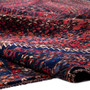 Shiraz Persian Rug 8x5 ft - Semi Antique Medallion (Toranj), Geometric Madder Red, Dark Red, Navy Blue Hand Knotted | detail view | SKU 112775