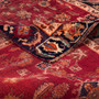 Shiraz Persian Rug 7x4 ft - Semi Antique Geometric Blue, Red Hand Knotted | corner detail | SKU 112778
