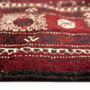 Turkmen Persian Rug 6'11" x 4'9" - Semi Antique Geometric Crimson, Navy Blue Hand Knotted | side view | SKU 110131