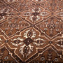 Tabriz Persian Rug 10x8 ft - Semi Antique Afshan All-Over Geometric Dark Red Cream Ivory Hand Knotted | side view | SKU 112780