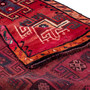 Shiraz Persian Rug 7'9" x 3'9" - Semi Antique Geometric Blue, Red Hand Knotted | corner detail | SKU 112781