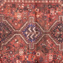 Shiraz Persian Rug 4'7" x 3'5" - Semi Antique Geometric Blue, Red Hand Knotted | side view | SKU 112783