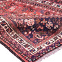 Shiraz Persian Rug 4'7" x 3'5" - Semi Antique Geometric Blue, Red Hand Knotted | detail view | SKU 112783