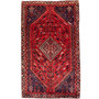 Shiraz Persian Rug 7x4 ft - Semi Antique Geometric Blue, Red Hand Knotted | front view | SKU 112788