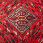 Shiraz Persian Rug 7'6" x 4'7" - Semi Antique Geometric Blue, Red Hand Knotted | side view | SKU 112788