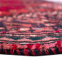 Shiraz Persian Rug 8x2 ft - Semi Antique Medallion Geometric Madder Red, Burgundy, Navy Blue Hand Knotted | back view | SKU 112791