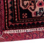Shiraz Persian Rug 8'8" x 2'9" - Semi Antique Geometric Blue, Red Hand Knotted | pile detail | SKU 112791