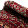 Qashqai Persian Rug 2'3" x 2'3" - Semi Antique Geometric Crimson, Blue Hand Knotted | detail view | SKU 112792