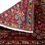 Qashqai Persian Rug 2'3" x 2'3" - Semi Antique Geometric Crimson, Blue Hand Knotted | corner detail | SKU 112792