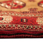 Turkmen Persian Rug 6x3 ft - Semi Antique Geometric Crimson, Navy Blue Hand Knotted | side view | SKU 110132