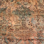 Tabriz Persian Rug 10'11" x 3'1" - Semi Antique Medallion Red, Cream Hand Knotted | side view | SKU 112802