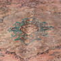 Tabriz Persian Rug 12x9 ft - Semi Antique Medallion (Toranj), Shah Abbasi Beige, Turquoise, Blue Hand Knotted | side view | SKU 112806