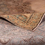 Tabriz Persian Rug 12x9 ft - Semi Antique Medallion (Toranj), Shah Abbasi Beige, Camel, Brown Hand Knotted | corner detail | SKU 112808