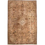 Tabriz Persian Rug 7x4 ft - Semi Antique Medallion Red, Cream Hand Knotted | front view | SKU 112810