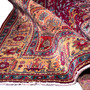 Tabriz Persian Rug 12x9 ft - Semi Antique Medallion Red, Cream Hand Knotted | detail view | SKU 112811