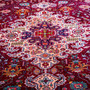 Tabriz Persian Rug 12'2" x 9'7" - Semi Antique Medallion Red, Cream Hand Knotted | side view | SKU 112811