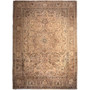 Tabriz Persian Rug 11x7 ft - Semi Antique Shah Abbasi, Medallion (Toranj) Cream, Camel, Brown Hand Knotted | front view | SKU 112812