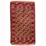 Turkmen Persian Rug 6'3" x 3'10" - Semi Antique Geometric Crimson, Navy Blue Hand Knotted | front view | SKU 110133