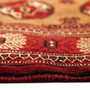 Turkmen Persian Rug 6'3" x 3'10" - Semi Antique Geometric Crimson, Navy Blue Hand Knotted | corner detail | SKU 110133