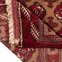Turkmen Persian Rug 6'3" x 3'10" - Semi Antique Geometric Crimson, Navy Blue Hand Knotted | pile detail | SKU 110133