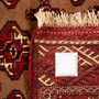 Turkmen Persian Rug 6'3" x 3'10" - Semi Antique Geometric Crimson, Navy Blue Hand Knotted | full view | SKU 110133