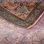 Tabriz Persian Rug 8'10" x 5'3" - Semi Antique Medallion Red, Cream Hand Knotted | corner detail | SKU 112815