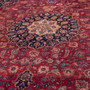 Tabriz Persian Rug 12x9 ft - Semi Antique Medallion (Toranj), Shah Abbasi Madder Red, Navy Blue, Cream Hand Knotted | side view | SKU 112819