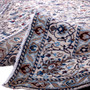 Nain Persian Rug 9x6 ft - Semi Antique Medallion (Toranj), Shah Abbasi Ivory, Navy Blue, Persian Blue Hand Knotted | detail view | SKU 112821