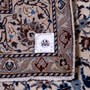 Nain Persian Rug 9x6 ft - Semi Antique Medallion (Toranj), Shah Abbasi Ivory, Navy Blue, Persian Blue Hand Knotted | full view | SKU 112821