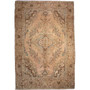 Tabriz Persian Rug 10'0" x 6'6" - Semi Antique Medallion Red, Cream Hand Knotted | front view | SKU 112823