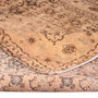 Tabriz Persian Rug 9'10" x 6'7" - Semi Antique Medallion Red, Cream Hand Knotted | corner detail | SKU 112824