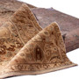 Tabriz Persian Rug 9x6 ft - Semi Antique Medallion Red, Cream Hand Knotted | detail view | SKU 112825
