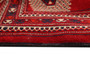 Turkmen Persian Rug 13'1" x 9'9" - Semi Antique Geometric Crimson, Navy Blue Hand Knotted | detail view | SKU 110134