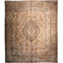 Tabriz Persian Rug 12x10 ft - Semi Antique Medallion (Toranj), Shah Abbasi Cream, Camel, Brown Hand Knotted | front view | SKU 112826