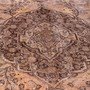 Tabriz Persian Rug 12x10 ft - Semi Antique Medallion (Toranj), Shah Abbasi Cream, Camel, Brown Hand Knotted | side view | SKU 112826