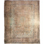 Tabriz Persian Rug 13'5" x 10'0" - Semi Antique Medallion Red, Cream Hand Knotted | front view | SKU 112831
