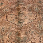 Tabriz Persian Rug 10'11" x 7'5" - Semi Antique Medallion Red, Cream Hand Knotted | side view | SKU 112835
