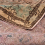 Tabriz Persian Rug 10'11" x 7'5" - Semi Antique Medallion Red, Cream Hand Knotted | corner detail | SKU 112835