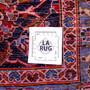 Kashan Persian Rug 12'10" x 9'6" - Semi Antique Medallion Crimson, Navy Blue Hand Knotted | full view | SKU 112837