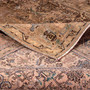 Tabriz Persian Rug 9'10" x 6'7" - Semi Antique Medallion Red, Cream Hand Knotted | detail view | SKU 112838