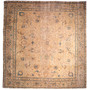 Tabriz Persian Rug 10'8" x 9'5" - Semi Antique Medallion Red, Cream Hand Knotted | front view | SKU 112840