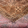 Tabriz Persian Rug 12'10" x 9'10" - Semi Antique Medallion Red, Cream Hand Knotted | corner detail | SKU 112841