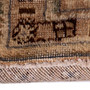 Tabriz Persian Rug 9x6 ft - Semi Antique Afshan All-Over, Herati Mahi Camel, Brown, Cream Hand Knotted | pile detail | SKU 112844
