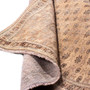 Tabriz Persian Rug 9x6 ft - Semi Antique Afshan All-Over, Herati Mahi Camel, Brown, Cream Hand Knotted | detail view | SKU 112844