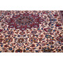 Kashmar Persian Rug 11x8 ft - Semi Antique Medallion Toranj Shah Abbasi Crimson Ivory Navy Blue Hand Knotted | side view | SKU 112848