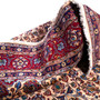 Kashmar Persian Rug 11'3" x 8'0" - Semi Antique Afshan Crimson, Ivory Hand Knotted | detail view | SKU 112849